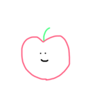 りんごの顔スタンプ。（個別スタンプ：8）
