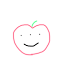 りんごの顔スタンプ。（個別スタンプ：24）