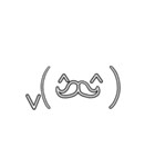 ヒゲっこ顔文字に変身〜1（個別スタンプ：3）