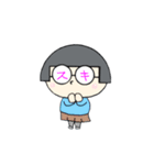 おかっぱメガネっ子（個別スタンプ：3）