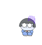 おかっぱメガネっ子（個別スタンプ：4）