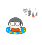 おかっぱメガネっ子（個別スタンプ：5）