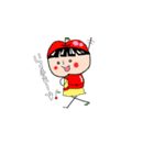 小さな女の子にいろんな果物を与えいます（個別スタンプ：4）