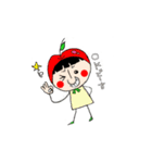 小さな女の子にいろんな果物を与えいます（個別スタンプ：6）