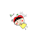 小さな女の子にいろんな果物を与えいます（個別スタンプ：7）