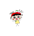 小さな女の子にいろんな果物を与えいます（個別スタンプ：11）