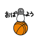 球のりペンギン(バスケットボール)（個別スタンプ：1）