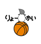 球のりペンギン(バスケットボール)（個別スタンプ：5）