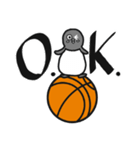 球のりペンギン(バスケットボール)（個別スタンプ：6）