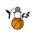 球のりペンギン(バスケットボール)（個別スタンプ：7）