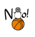 球のりペンギン(バスケットボール)（個別スタンプ：8）