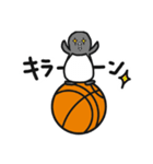 球のりペンギン(バスケットボール)（個別スタンプ：18）
