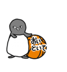 球のりペンギン(バスケットボール)（個別スタンプ：32）