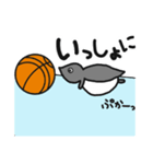 球のりペンギン(バスケットボール)（個別スタンプ：38）