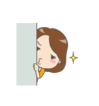 シンプル女性似顔絵風スタンプ（個別スタンプ：24）