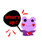 応援うちわぱーぷるフロッグ（個別スタンプ：3）