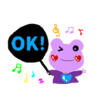 応援うちわぱーぷるフロッグ（個別スタンプ：22）