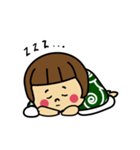 おかっぱちゃんとふとんの1日（個別スタンプ：1）