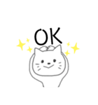 便利な白猫さん（個別スタンプ：4）