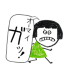 クレヨン手描きSIMPLEおんなのこ＊えいご？（個別スタンプ：12）