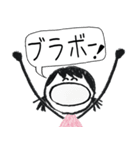 クレヨン手描きSIMPLEおんなのこ＊えいご？（個別スタンプ：16）