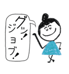 クレヨン手描きSIMPLEおんなのこ＊えいご？（個別スタンプ：18）