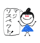 クレヨン手描きSIMPLEおんなのこ＊えいご？（個別スタンプ：23）