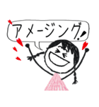 クレヨン手描きSIMPLEおんなのこ＊えいご？（個別スタンプ：24）