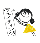 クレヨン手描きSIMPLEおんなのこ＊えいご？（個別スタンプ：35）