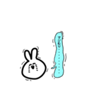 沼に浸かったうさぴょん（個別スタンプ：9）