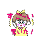 卓球する女の子（個別スタンプ：14）