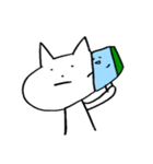 青いスポンジ と 白いねこ（個別スタンプ：1）