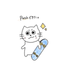 スケボーにのったねこスタンプ（個別スタンプ：8）