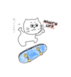 スケボーにのったねこスタンプ（個別スタンプ：11）