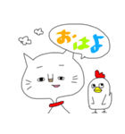しろネコ 劇場（個別スタンプ：1）