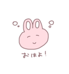 ぴんくのうさぎさんスタンプ（個別スタンプ：4）