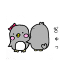 まゆげペンギン(♂)とドライな彼女（個別スタンプ：6）