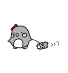 まゆげペンギン(♂)とドライな彼女（個別スタンプ：7）