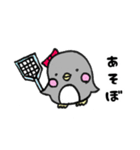 まゆげペンギン(♂)とドライな彼女（個別スタンプ：22）
