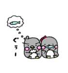 まゆげペンギン(♂)とドライな彼女（個別スタンプ：24）