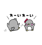 まゆげペンギン(♂)とドライな彼女（個別スタンプ：27）