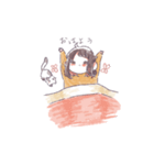 少女とねこ。（個別スタンプ：1）