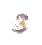 少女とねこ。（個別スタンプ：9）