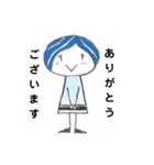 【手描き】女の子のゆるい敬語スタンプ（個別スタンプ：1）