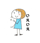 【手描き】女の子のゆるい敬語スタンプ（個別スタンプ：2）