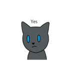 無心の猫の黒い - Kka Mang (英語)（個別スタンプ：14）