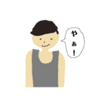 タンクトップとマッシュの男（個別スタンプ：4）
