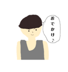 タンクトップとマッシュの男（個別スタンプ：24）