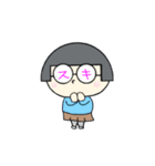 おかっぱメガネっ子 #1（個別スタンプ：8）
