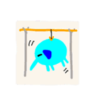 青いゾウさん 2（個別スタンプ：10）